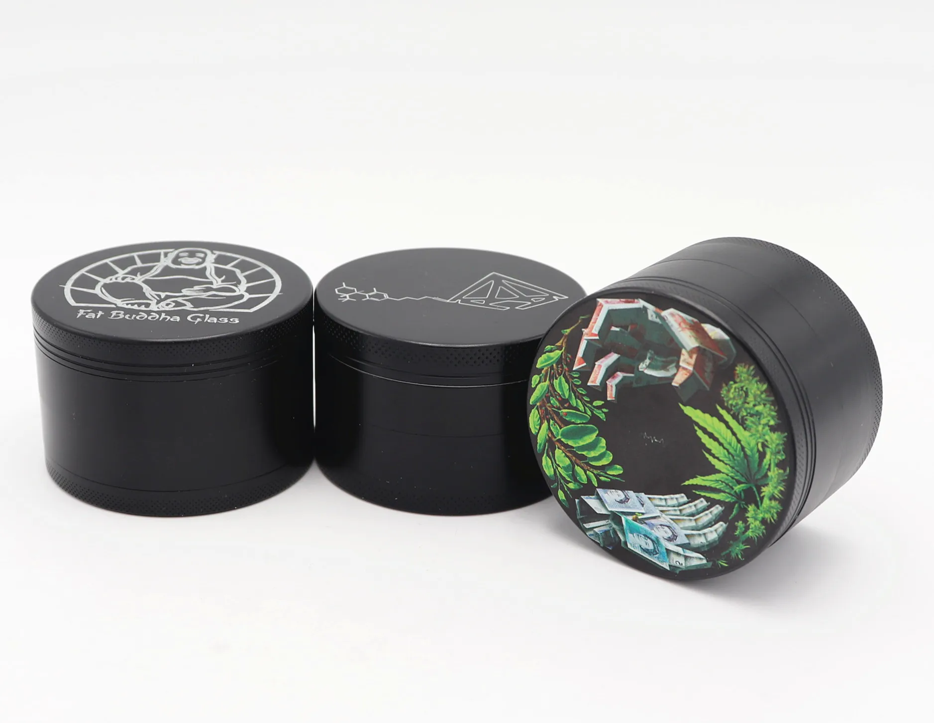 

hotsale custom logo Excellent high quality black herb grinder zinc grinder 2021Fashion design 55mm grinder, Mix colors