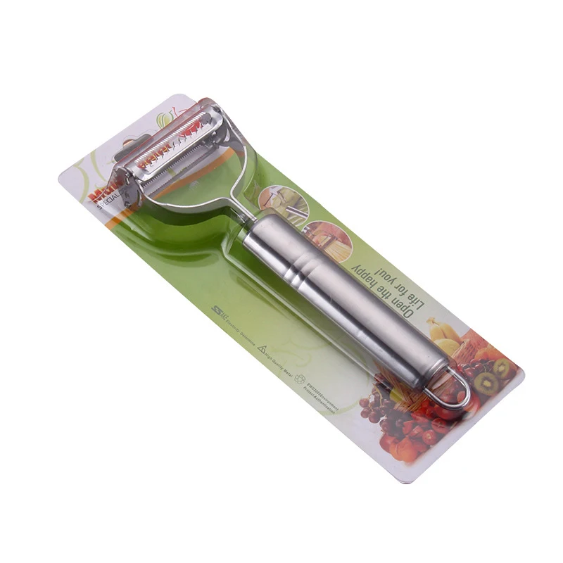 

Stainless Steel Peeler Multifunctional Fruit Paring Knife Melon Fruit Peel Shredder Slicer Grater Kitchen Accessories, Silver