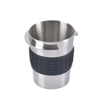 

Coffee Tools Stainless Steel Coffee Powder Cup with Silicone Belt Non-Slip Coffee Dosing Cup
