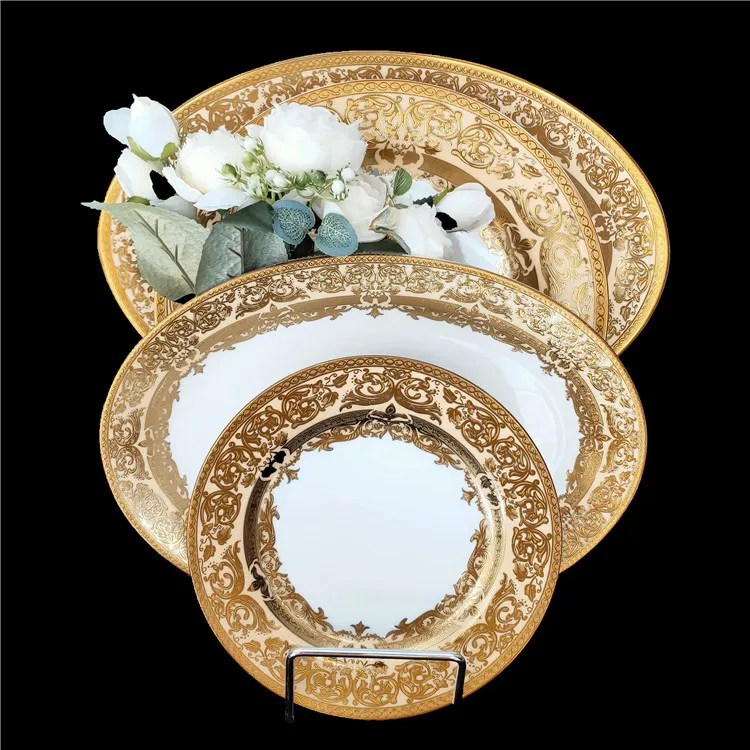 

European simple Chinese ceramic plate elegant design new bone China tableware set