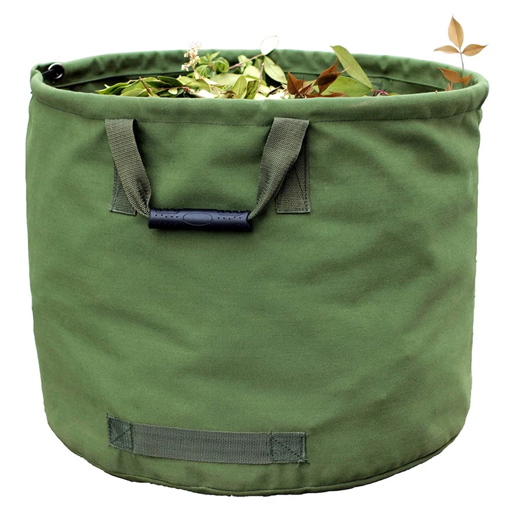 

Wholesale heavy duty durable outdoor oxford cloth canvas garden waste bag garden waste lawn leaf bag