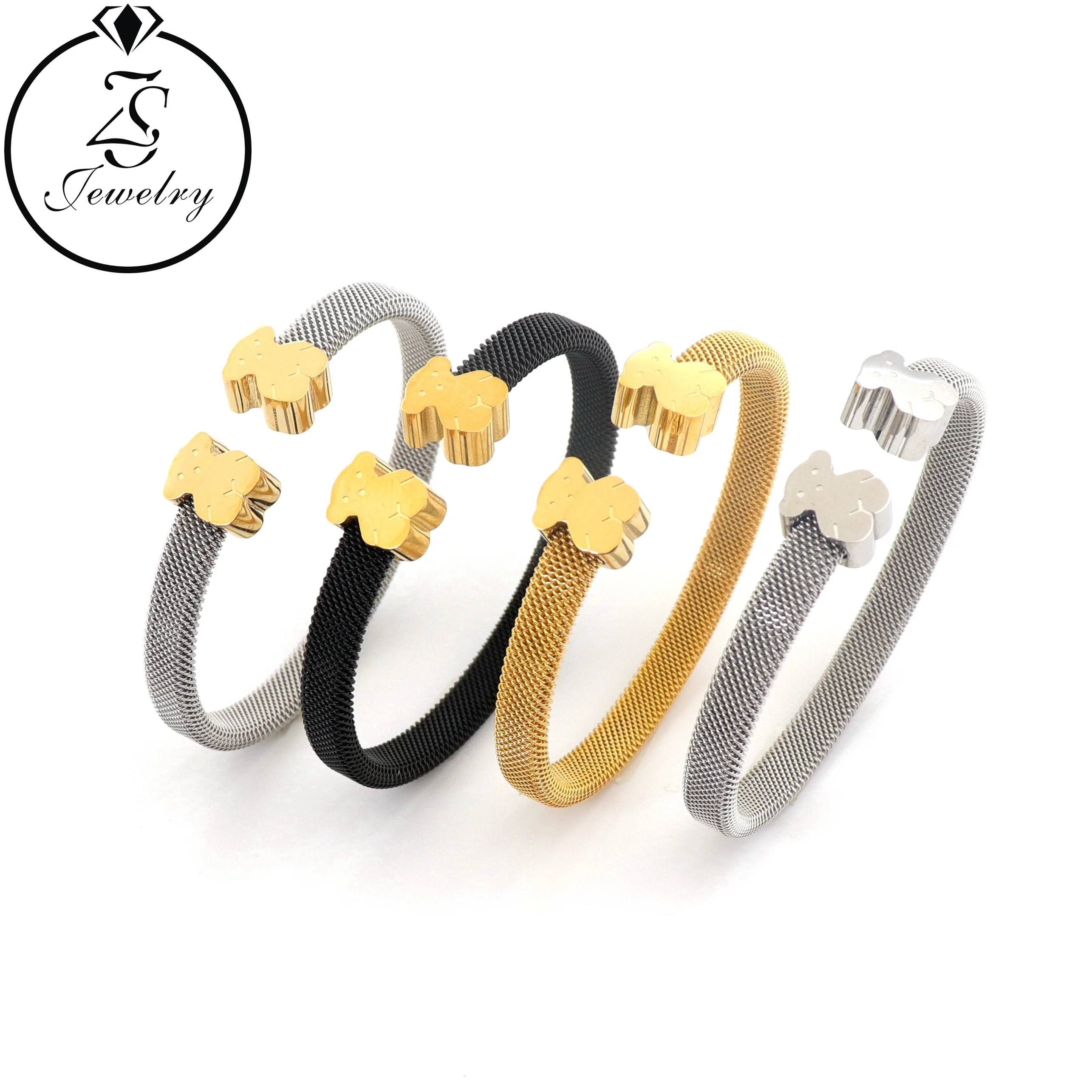 

Fashion Cute Shaped Mutil Color Stainless Steel Gold Plated Bracelet 18K Wire Bangle Women Bracelets Bangles, Gold/silver