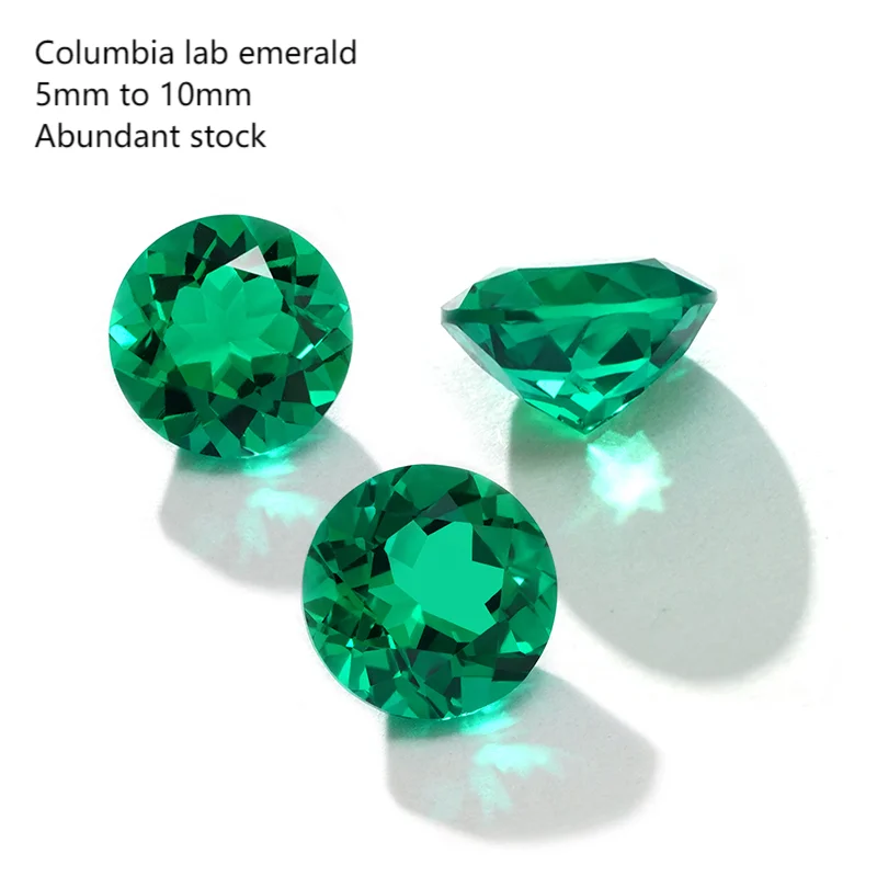 6.5mm 8mm Round Columbia Lab Emerald Starsgem Lab Grown Emerald Columbia Clean Inclusion Hydrothermal Method Lab Color Gemstone