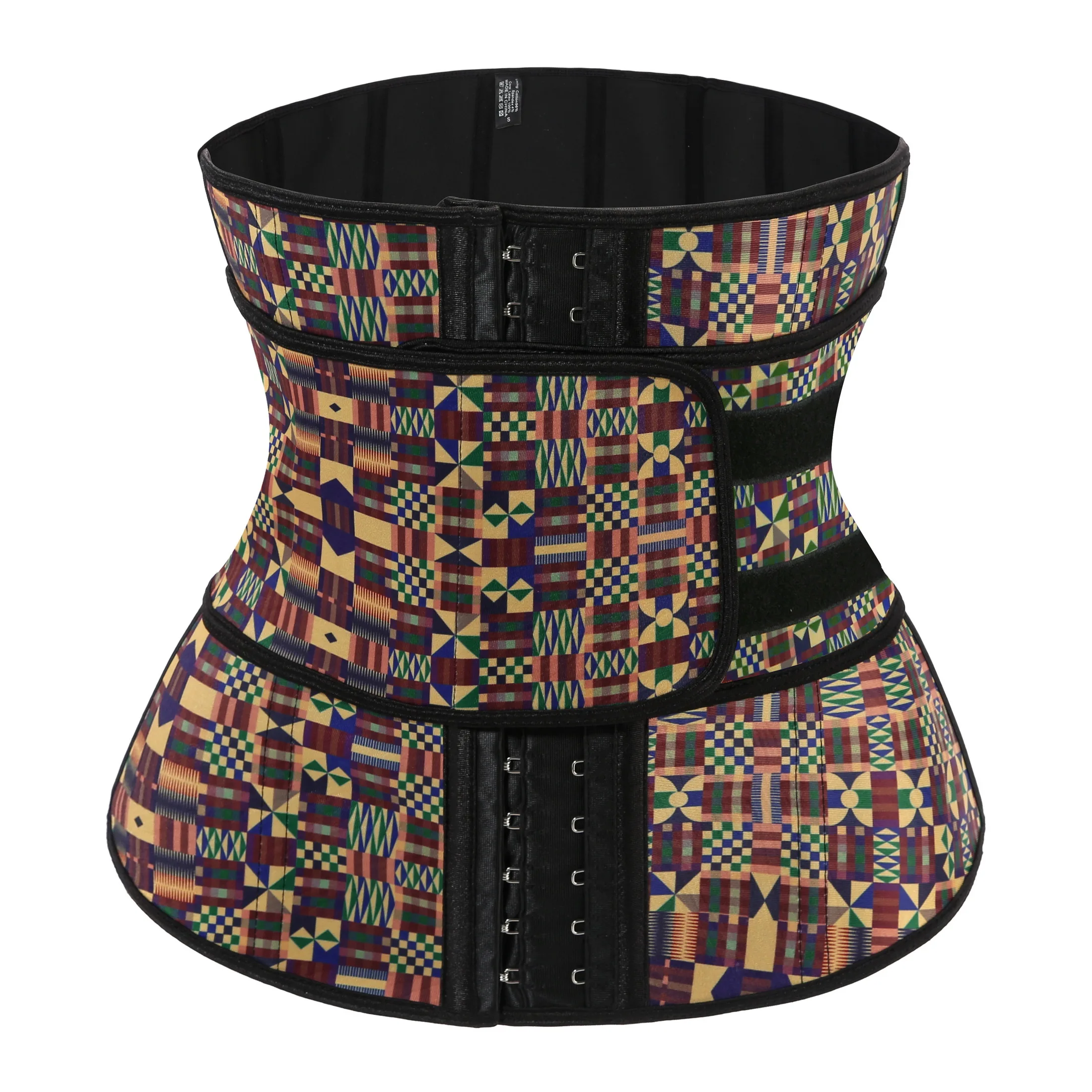 

New Style Women African Printing One Belt Latex Seven bone Waist Trainer