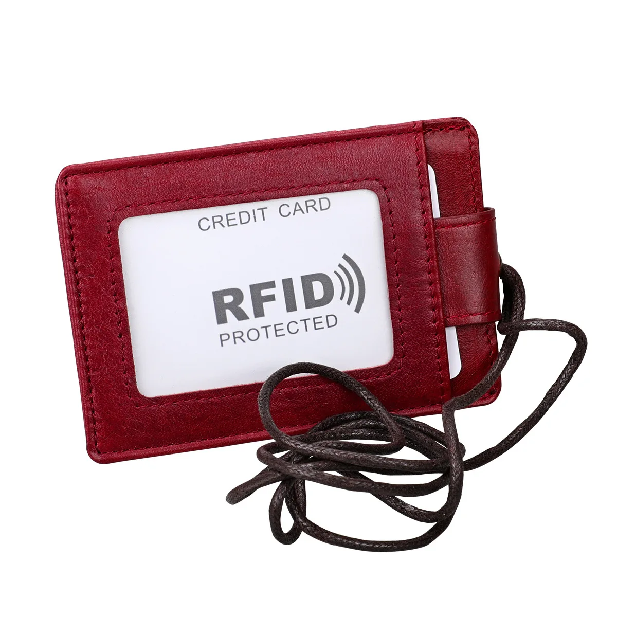 

Wholesale custom logo ID card genuine Leather cover business card holder, Customized