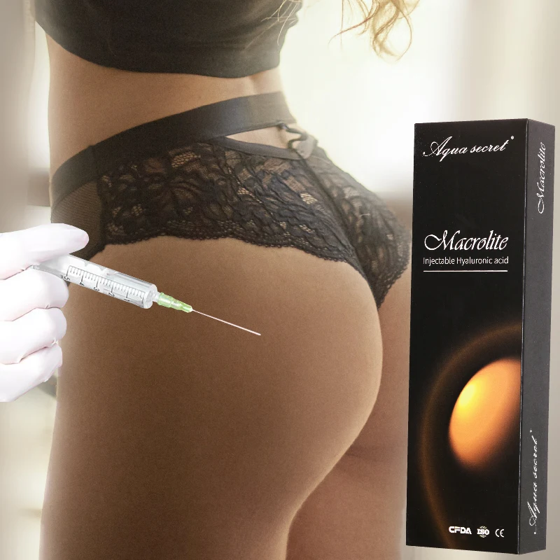 

Aqua Secret Macrolite CE Marked 10ml 20ml injectable syringe increase buttock enlargement hyaluronic acid dermal filler butt, White