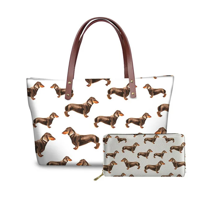 

Funny Dachshund Printing Cheap Wholesale Handbags For Teen Girls Unique Designers Handbags Fashion Women Purses And Handbags, Customized color