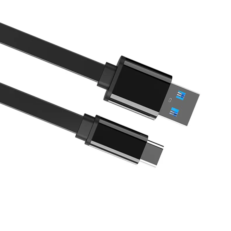 

Flat USB C Cable USB A To USB-C Charging Data Sync Cord for Mobile phone laptop mac, Black