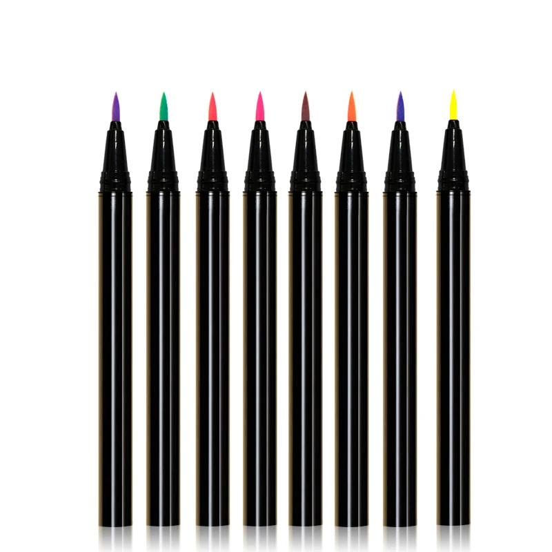 

High quality waterproof eye liner private label liquid 8 colors colorful eyeliner neon eyeliner pen