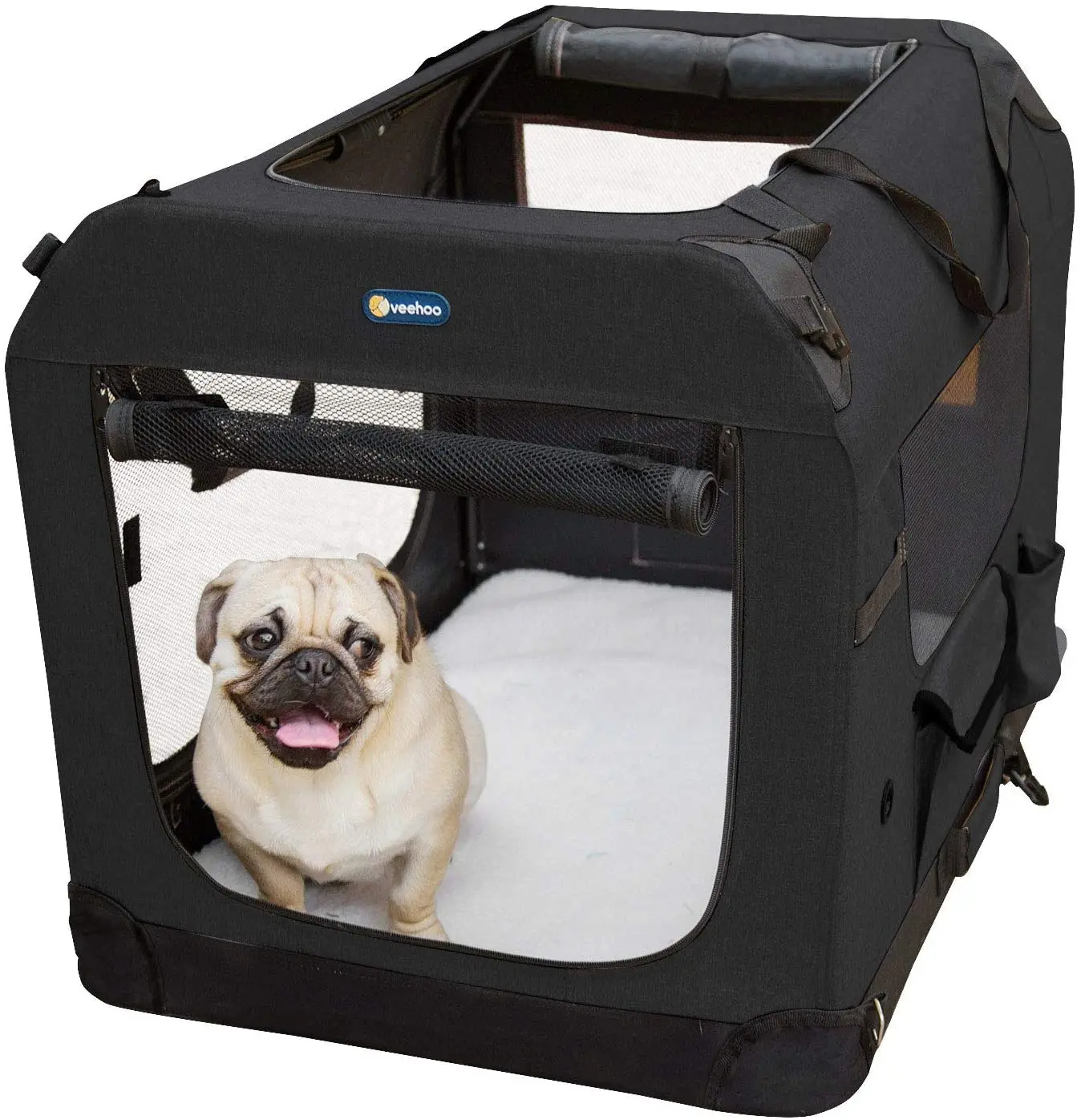 

Airline Approved Folding Outdoor Portable Removable Collapsible Steel Frame Travel Cat Dog Carrier Crate Kennel Animal Cage, Customized color