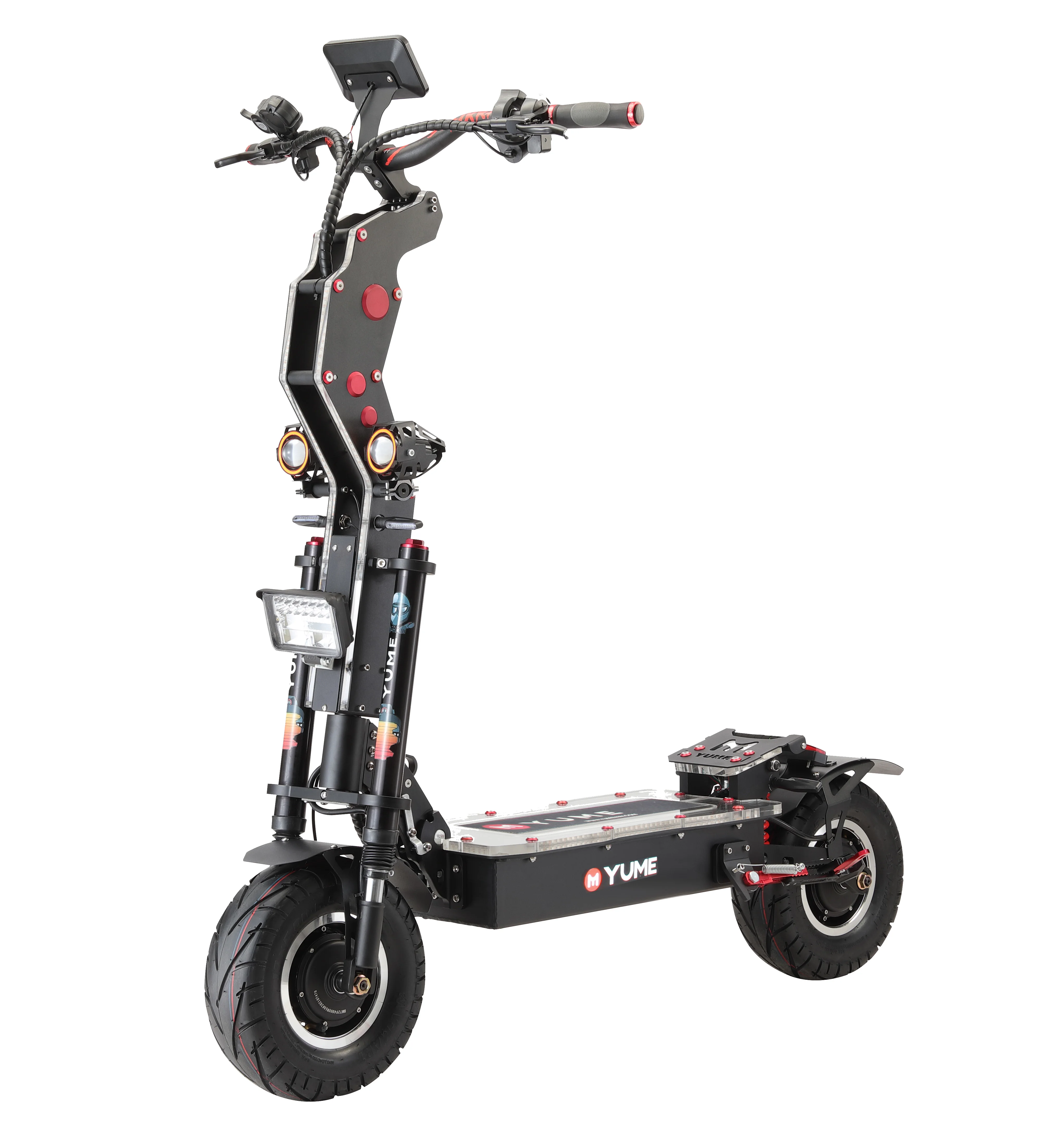 

[US Stock]YUME Top sale 72v 8000w Scooter dual motor 13 inch off road tire folding e-scooter for adult, Black