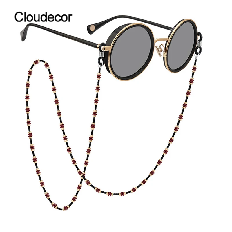 

Wood Beads Glasses Rope Holder String Neck Strap Facemask Chain Necklaces Beaded Mask Chains Eyewear Jewelry Sunglasses Lanyard