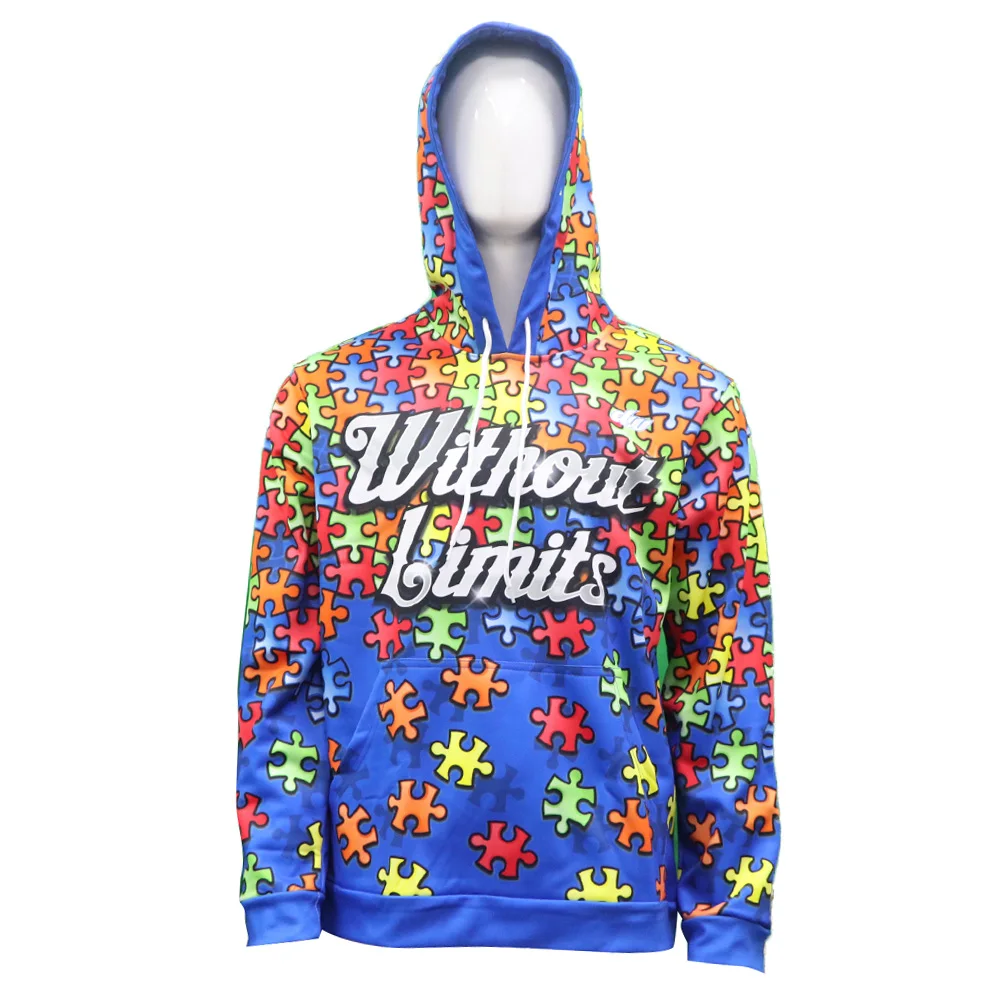 

2021 new custom Autism hoodie mens hooded streetwear and sweatshirt printed hooded pullover, Universal pantone colors