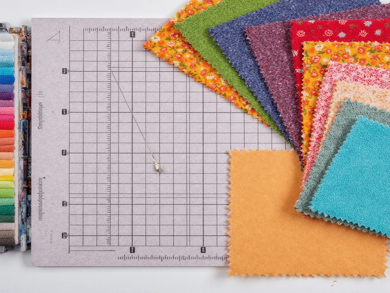 Crafting mat size comparison with fabric swatches