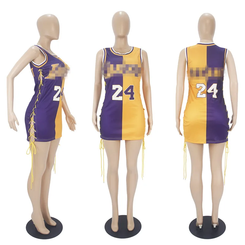 

Fashion Sexy Bandage Style Dressed Summer Sports Basketball Jersey Dress For Women, 9 colors