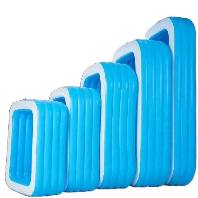 

inflatable rectangular swimming pool inflatable family size swimming pools, Blue
