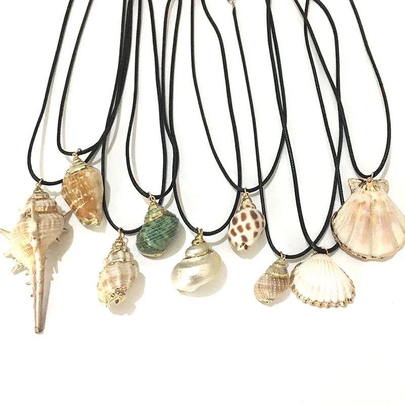 

New Boho Sea Beach Gold Papua sea Shell necklace for womenreal seashell Pendant Necklace