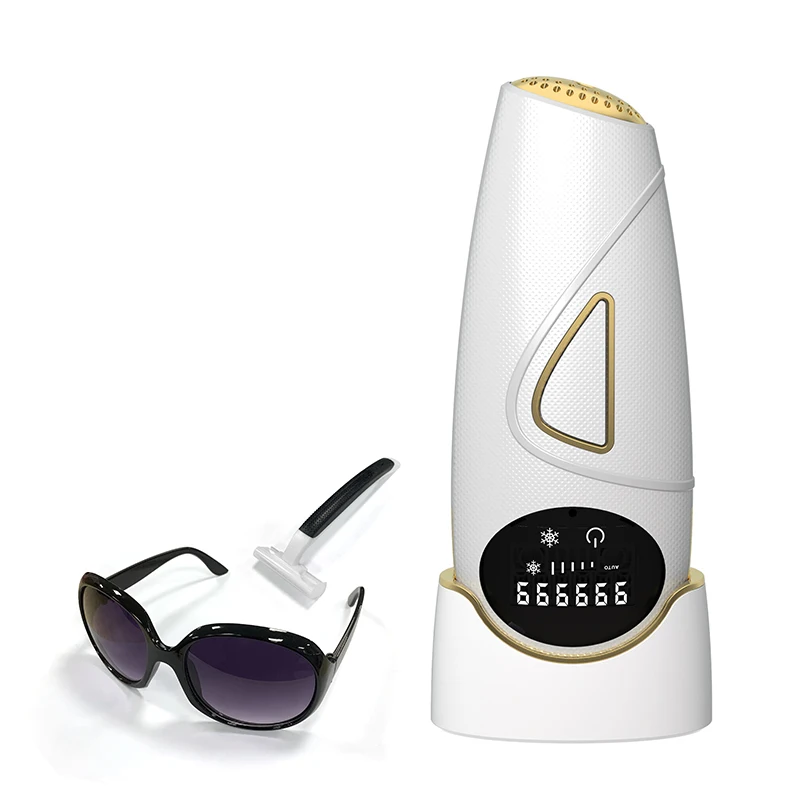 

999999 Flashes Epilator Personal Machine Portable Home Use Handheld Permanent Laser IPL Hair Removal for Women, White