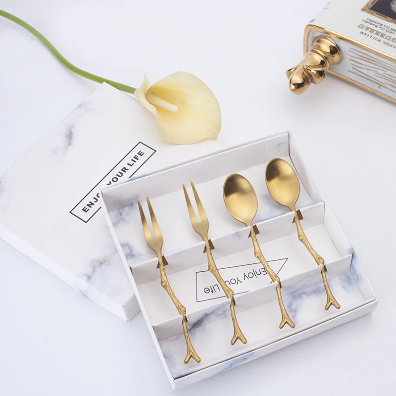 

New Products Creative Eco friendly Matt polish mini knife fork spoon flatware set