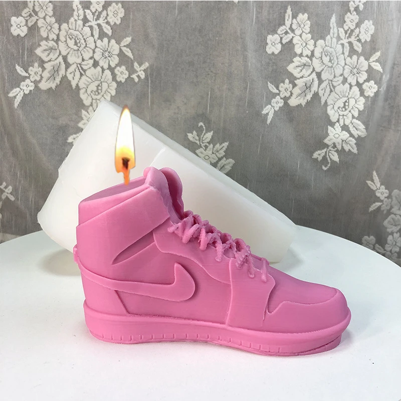 

A396 Wholesale Diy Bpa Free New Creative Sneaker Mold For Candle Making Birthday Silicone Shoe Candle Mold, Stock or customized