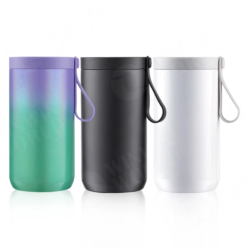 

Promotion coozie 12oz reusable insulated double wall shaped beer can steel Sublimation Blank stainless steel can cooler, Customized color