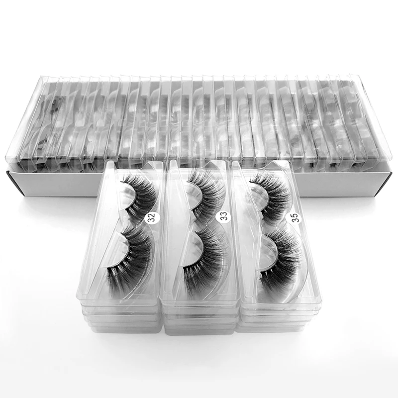 

10 20 30 40 50 70 pair Lashes with tray no box 3d mink eyelashes soft black band lashes natural wholesale faux mink eyelashes, Colorful