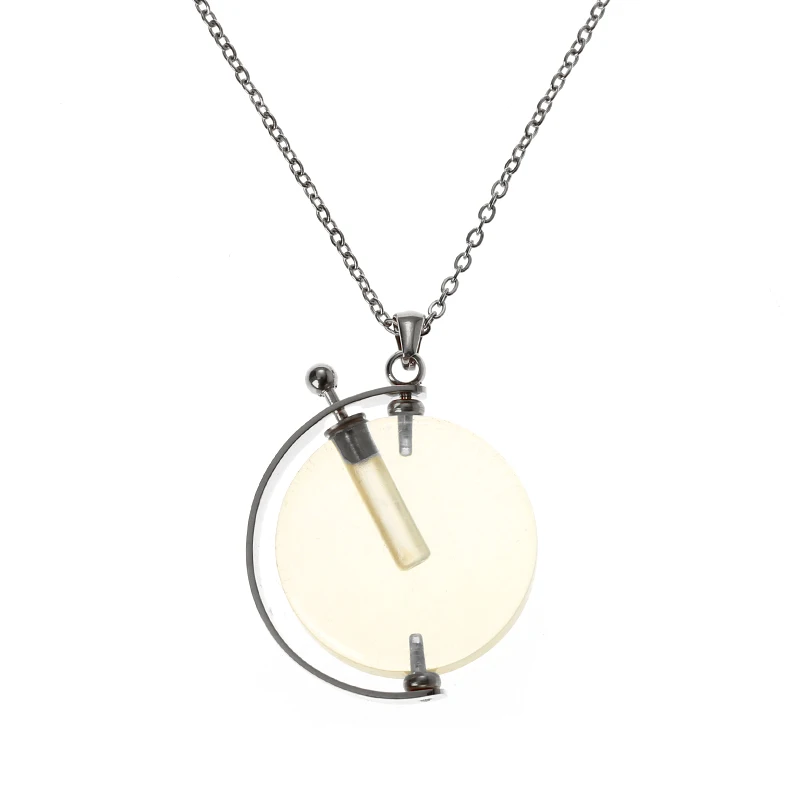 

2020 silver stainless steel essential oil diffuser crystal bottle necklace pendant