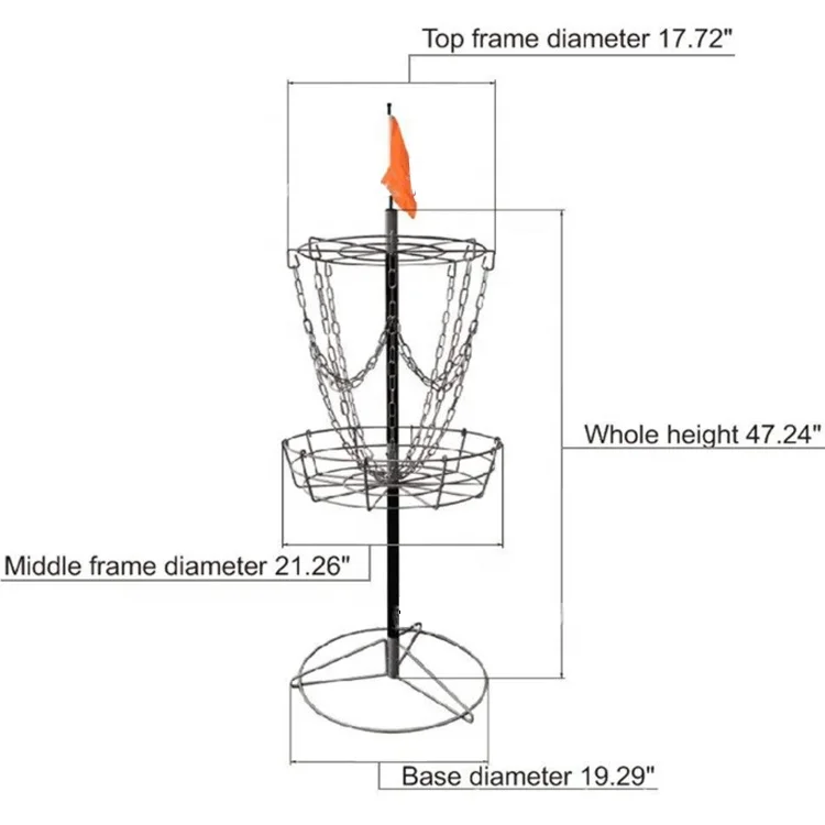 Lightweight Disc Golf Goals Catcher Practice Target Steele Frisbee Hole Portable Disc Golf