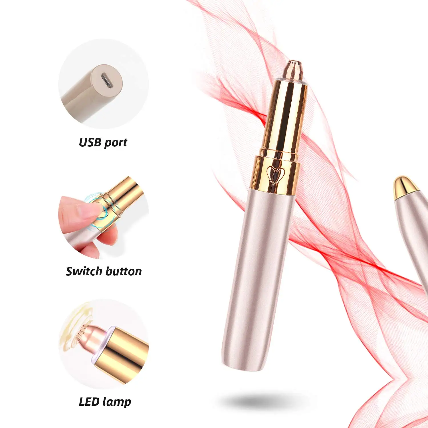 

Facial Hair Remover Electric Nose Ear Hair Trimmer Eyebrow Shaver Clip