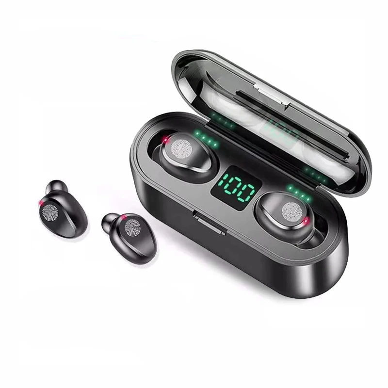 

Mini headset F9 TWS 5.0 wireless stereo earphone with 2000 Ma rechargeable sports game headset and LED display headset