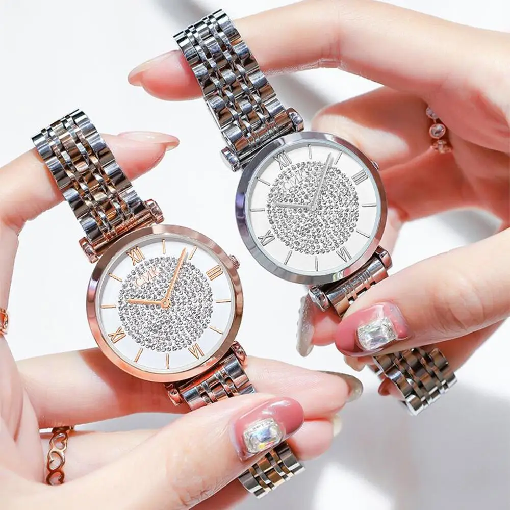 

Fashion Women Watch Luxury Dress Watches Stainless Steel Relogio Feminino Watches Women Reloj Mujer Ladies Watch, Rose gold