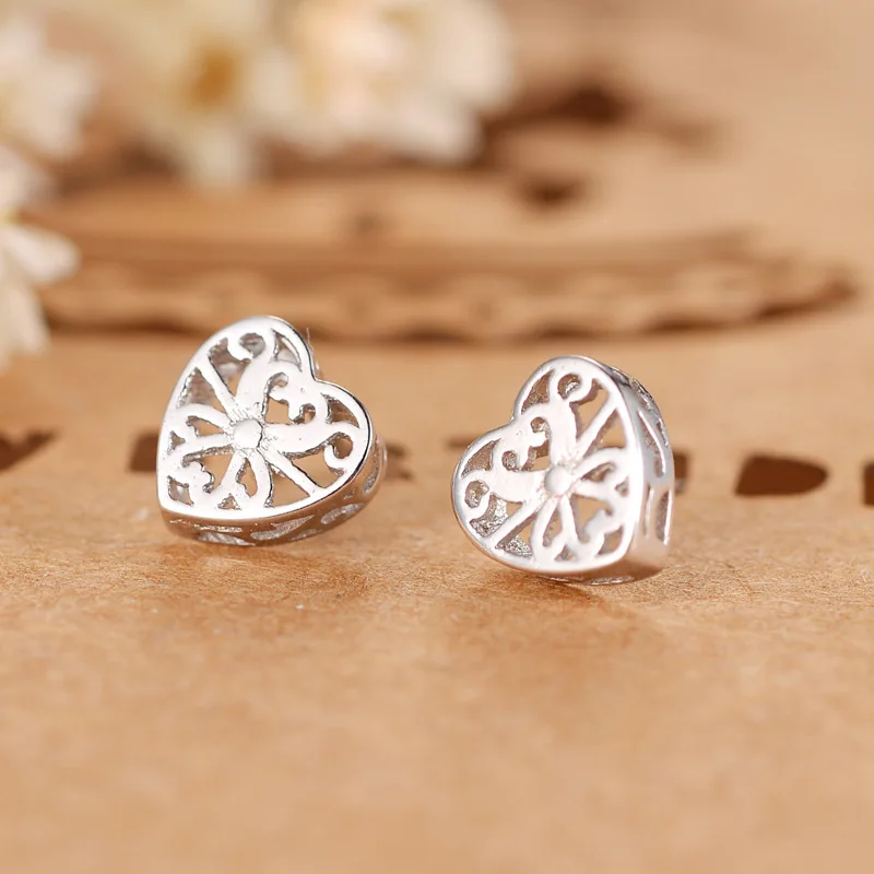 Korean Version 925 Sterling Silver Fashion Earrings Heart Female Stud Earring 2021 Trend Jewelry