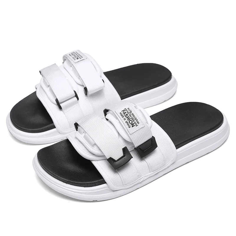 

Breathable beach man slide sandal sport, outdoor sport casual shoe summer beach Canvas Slippers men's sandals, Blank white