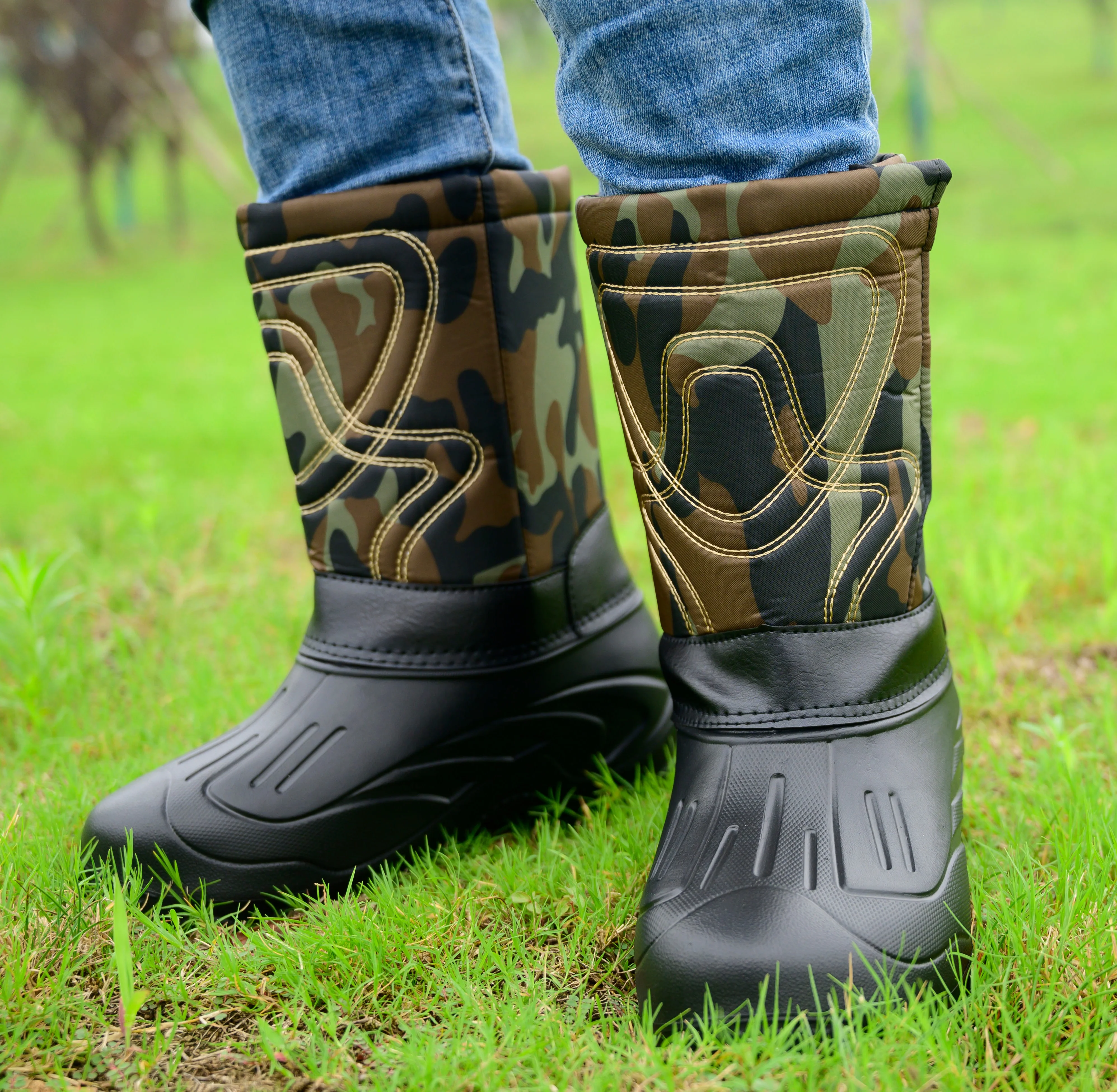 

Autumn Winter Camouflage Neoprene Hunting Boots Men Waterproof Cold Warm Ice Fishing Snow Rubber Boots Men's Outdoor Boots