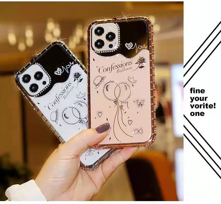 

2021 New Protective PhoneCase For Cell Phone Sublimation Printing Cell Mobile Phone Case Back Cover For I phone Diamond2021