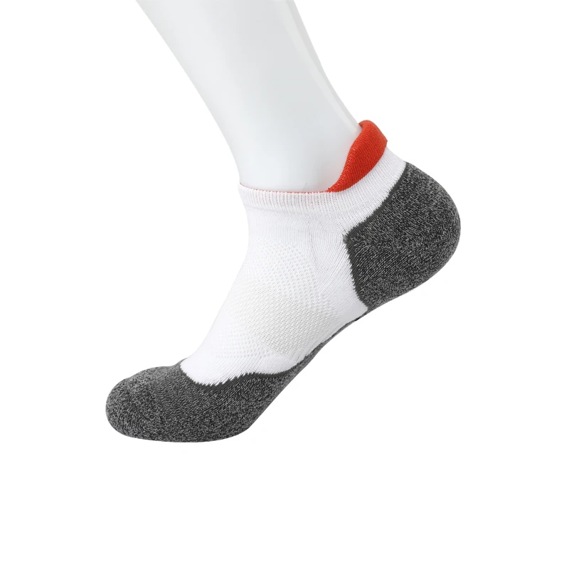 

High Quality Cotton Sport Terry Non Slip Mens Brown Athletic Ankle Sock, White, black, gray