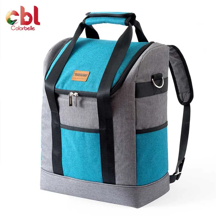 

Wholesale Ready To Ship Portable Multi-color Oxford Fabric Adult Lunch Bag Thermal Picnic Cooler Bag, Grey+blue