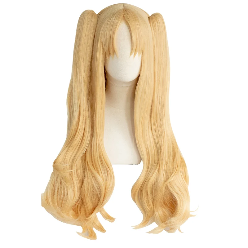 

Milk Golden Synthetic Hair Anime Comic Exhibition Cosplay Halloween Hair COS Ombre Wigs Hair Double Ponytail, Pic showed