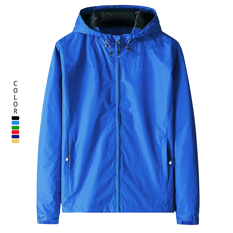 

2021 Outdoor Breathable Waterproof Windbreaker Sport Jacket Men's Hoodie Softshell Jacket, Customized color