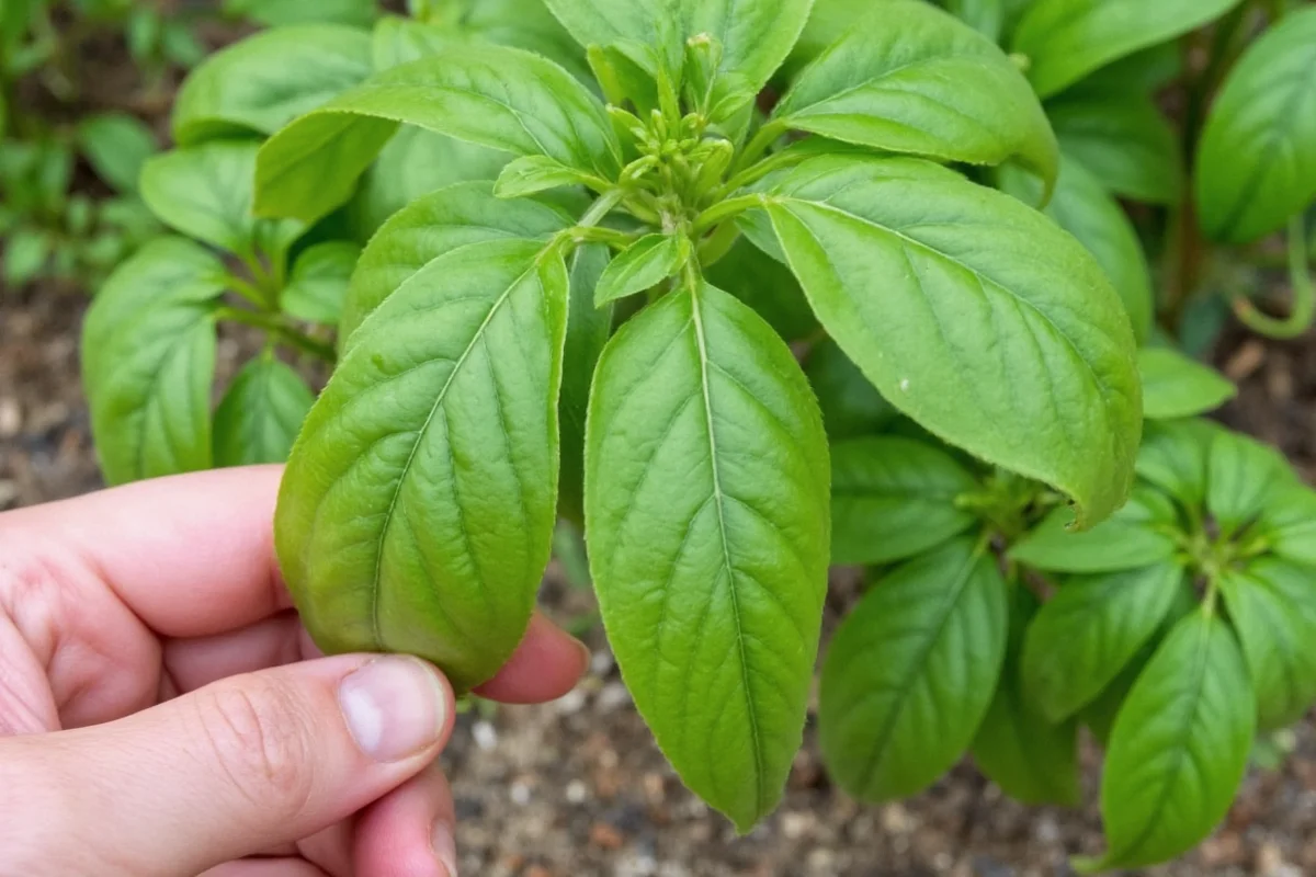 how to pick basil from plant