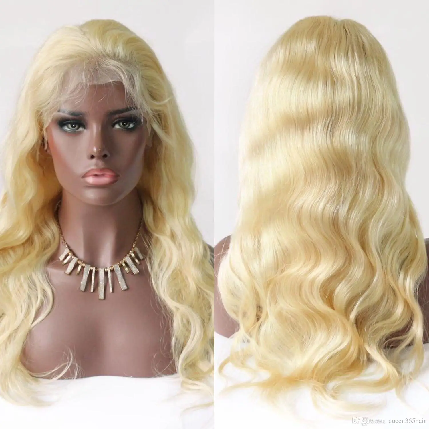 

Body Wave 180 Density Brizillian Hair Virgin Human Transparent HD Lace Frontal Pre Plucked Honey Blonde Wig