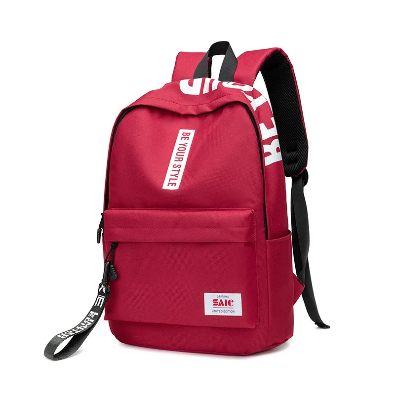 

SB092 Wholesale large capacity Leisure letter teenager school bags 15.6 canvas kids school backpack custom logo, 8 colors