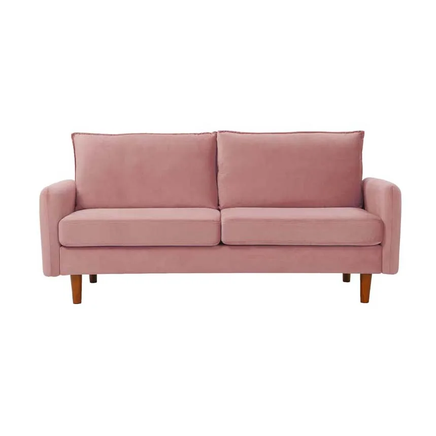 

New Arrival Pink Velvet Loveseat Sofa Couch Living Room Sofas, Optional