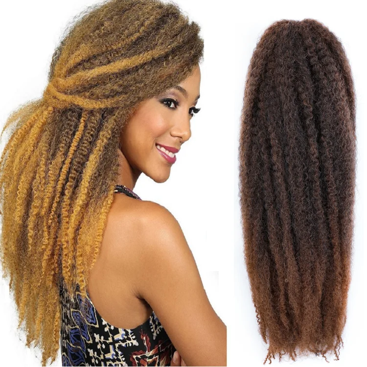 

100% Kanekalon 60G 18 Inch Folded 48 Strands Wholesale Long Crochet Afro Curl Marley Hair Kinky Synthetic Braid Braiding Hair, All colors available