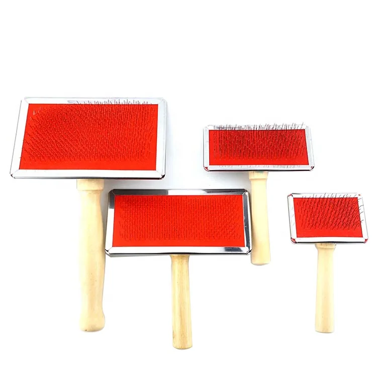

Increase In Size Wooden Bamboo Grooming Hair Remover Pet Slicker Comb Brush For Dog