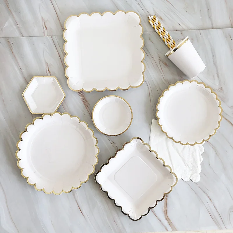 

Factory price party supply disposable paper plates set fancy paper plates for parties, Customized color