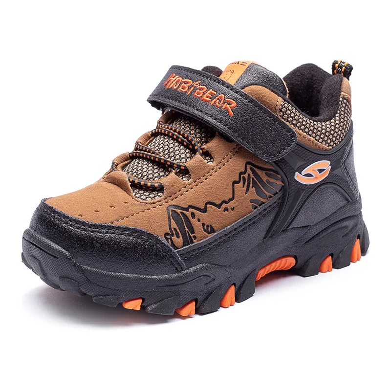 

2021New Autumn Fashion Sport Running Shoes for Boy Children Winter Warm Sneaker Outdoor Kid Shoes, Blue brown