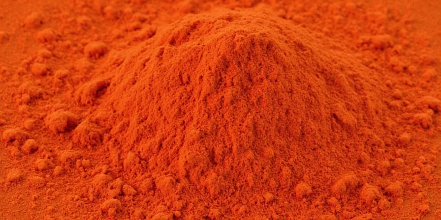 Chef adding paprika powder to a dish in a kitchen