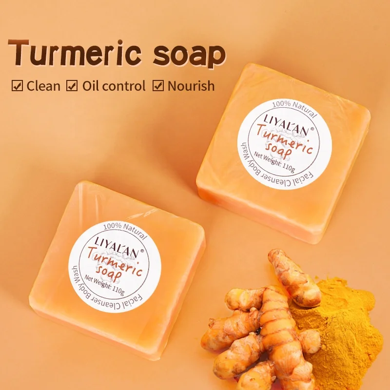 

Private Label Natural Organic Herbal Turmeric Ginger Extract Face Skin Whitening Anti Acne Handmade Tumeric Soap