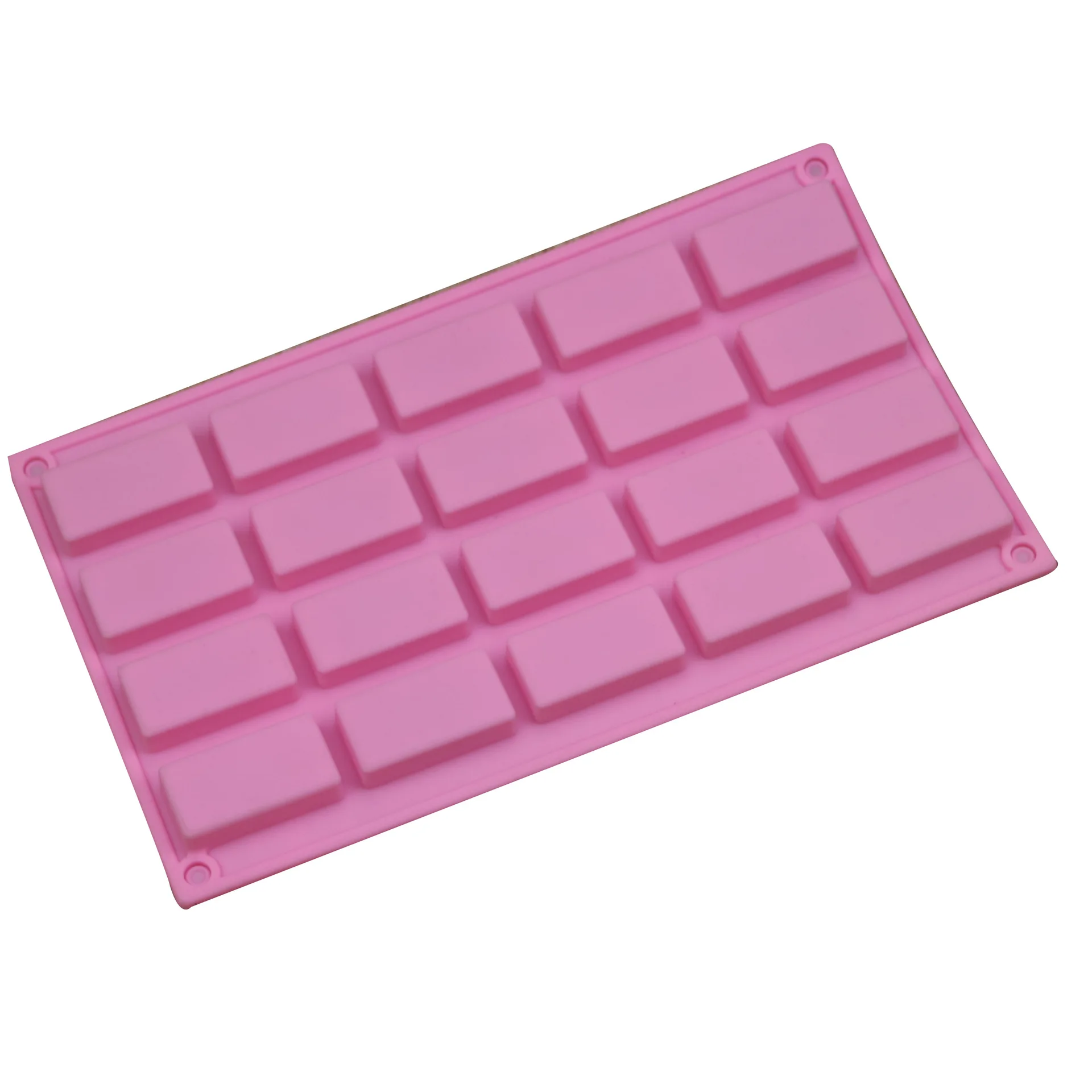 

1553 20 cavity rectangular chocolate cookie ice cube mold DIY baking tool soap silicone cake mold, Pink